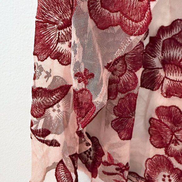 AS IS Joyfolie MIA JOY girls Verona burgundy LACE floral sharkbite formal bridal - Picture 12 of 15